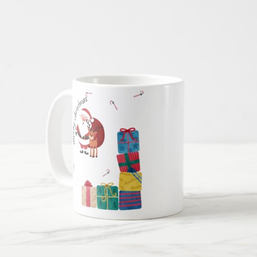 Minimal Merry Christmas Coffee Mug Kaffeetasse (Vorderseite Links)