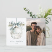 Minimal Merry Christmas Ornament Ankündigung (Stehend Vorderseite)