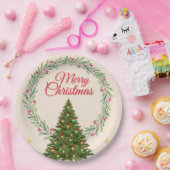 Minimal Merry Christmas Party Design Pappteller (Party)