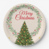 Minimal Merry Christmas Party Design Pappteller (Vorderseite)