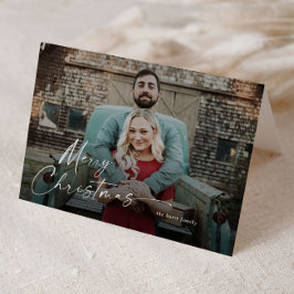 Minimal Merry Christmas Script 2 Foto Feiertagskarte