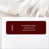 Minimal MERRY | Deep Red Holiday Address Label (Insitu)