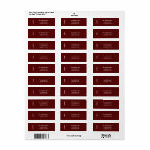 Minimal MERRY | Deep Red Holiday Address Label (Vorne)
