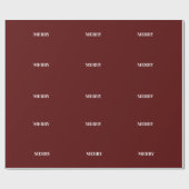 Minimal MERRY | Deep Red Holiday Geschenkpapier (Flach)