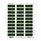 Minimal MERRY | Forest Green Holiday Address Label (Vorne)
