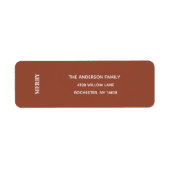 Minimal MERRY | Terracotta Holiday Address Label (Vorne)