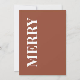 Minimal MERRY | Terracotta Holiday Greeting Card Feiertagskarte