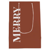 Minimal MERRY | Terracotta Holiday Mittlere Geschenktüte (Rückseite)