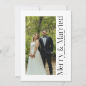 Minimal Merry & Verheiratet Weihnachten Foto Neu (Vorderseite)