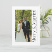 Minimal Merry & Verheiratet Weihnachten Foto Neu (Stehend Vorderseite)