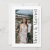 Minimal Merry & Verheiratet Weihnachten Foto Neu (Vorderseite)