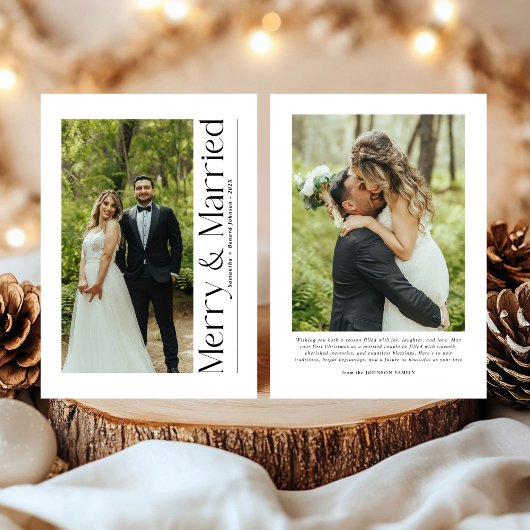 Minimal Merry & Verheiratet Weihnachten Foto Neu