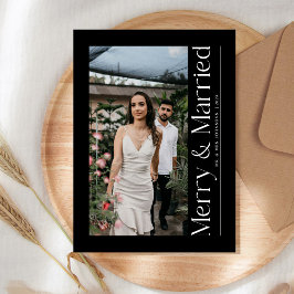 Minimal Merry & Verheiratet Weihnachten Foto Neu