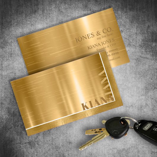 Minimal Metal Sheen & Foil Gold ID791 Visitenkarte
