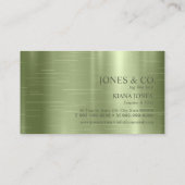 Minimal Metal Sheen & Foil Olive Green ID791 Visitenkarte (Rückseite)