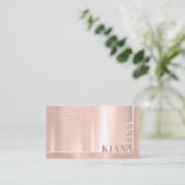 Minimal Metal Sheen & Foil Rose Gold ID791 Visitenkarte (Stehend Vorderseite)