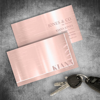 Minimal Metal Sheen & Foil Rose Gold ID791 Visitenkarte