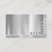Minimal Metal Sheen & Foil Silver Std. ID791 Visitenkarte (Vorderseite)