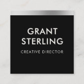 Minimal Metallic Black Gold QR Code Professional Quadratische Visitenkarte (Vorderseite)