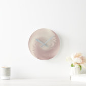 Minimal Metallic Circles Parly Rose Gold Luxus Runde Wanduhr (Zuhause)