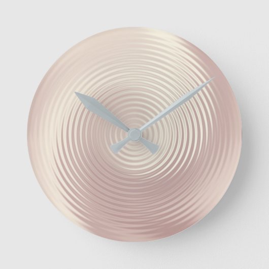 Minimal Metallic Circles Parly Rose Gold Luxus Runde Wanduhr (Vorderseite)
