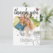 Minimal Micro Courthouse Elopement Moderne Hochzei Dankeskarte (Stehend Vorderseite)