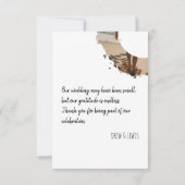 Minimal Micro Courthouse Elopement Moderne Hochzei Dankeskarte (Rückseite)