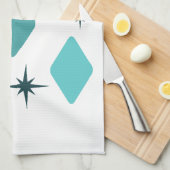 Minimal Mid Mod Diamonds Türkis Geschirrtuch (Viertel Falte)