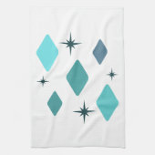 Minimal Mid Mod Diamonds Türkis Geschirrtuch (Vertikal)