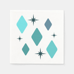 Minimal Mid Mod Diamonds Türkis Serviette