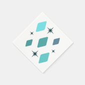 Minimal Mid Mod Diamonds Türkis Serviette (Ecke)
