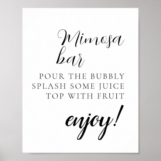 Minimal Mimosa Bar Sign Poster (Vorne)