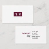 Minimal minimale Logos Modernes schlankes Burgund Visitenkarte (Vorne/Hinten)