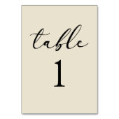 Minimal Minimalist Elegant Classic Wedding Tischnummer (Vorderseite)