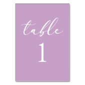 Minimal Minimalist Elegant Lilac Wedding Tischnummer (Vorderseite)