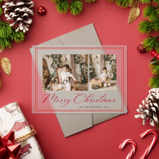 Minimal Minimalist Script Photo Christmas Card Acryleinladungen (Insitu (Feiertag))