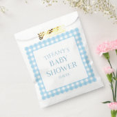 Minimal Minimalistisch Blue Kariert Baby Dusche Geschenktütchen (Versiegelt)