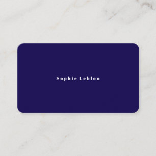 Minimal Minimalistisch Einfach dunkelblau Telefonnummerkarte