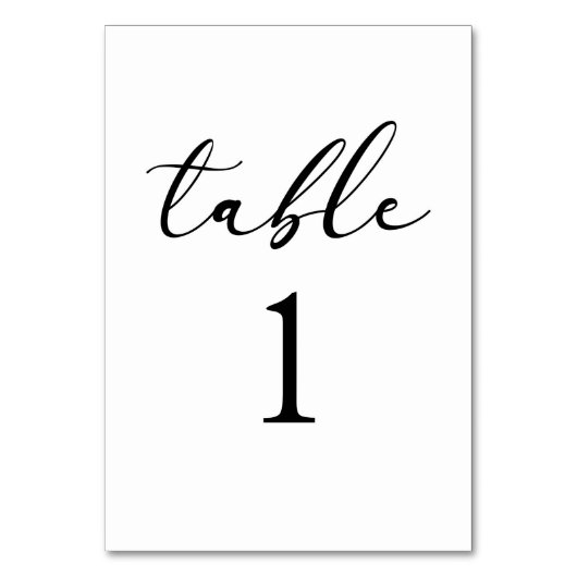 Minimal Minimalistisch Elegant Klassische Basishoc Tischnummer (Vorderseite)