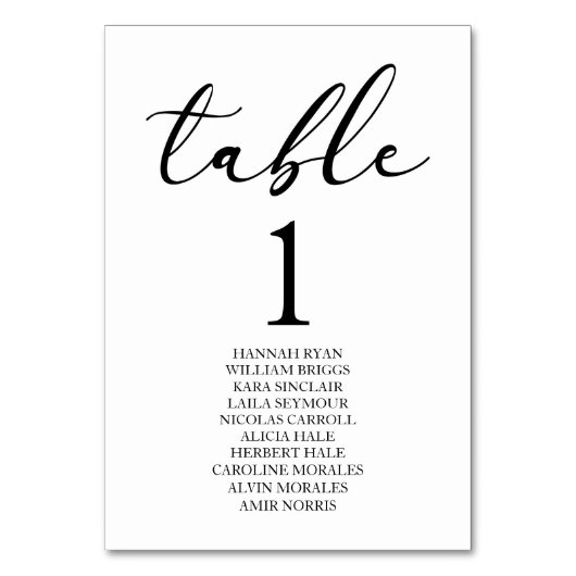 Minimal Minimalistisch Elegant Klassische Basishoc Tischnummer (Rückseite)