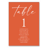 Minimal Minimalistisch Elegant Verona Sonnenunterg Tischnummer (Rückseite)