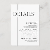 Minimal Minimalistische Einfache Hochzeiten Begleitkarte (Vorderseite)