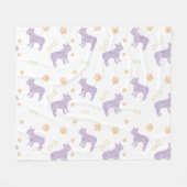 Minimal mint french bulldog Silhouette blanket Fleecedecke (Vorderseite (Horizontal))