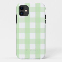 Minimal Mint Green Gingham iPhone Case