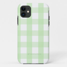 Minimal Mint Green Gingham iPhone Case