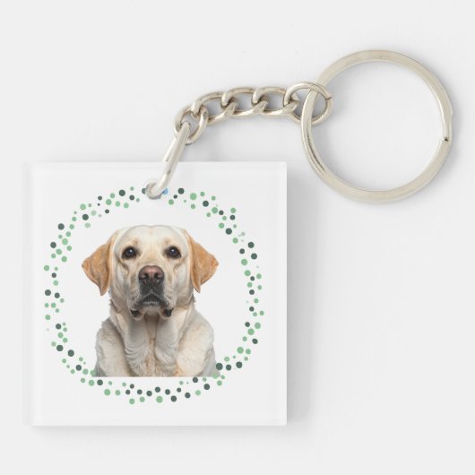 Minimal Mint Labrador | Custom Name & Photo Schlüsselanhänger (Rückseite)