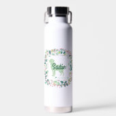 Minimal Mint Labrador | Custom Name & Photo Trinkflasche (Vorne)