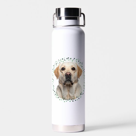 Minimal Mint Labrador | Custom Name & Photo Trinkflasche (Rückseite)