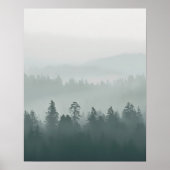 Minimal Misty Forest Wall Art Poster (Vorne)