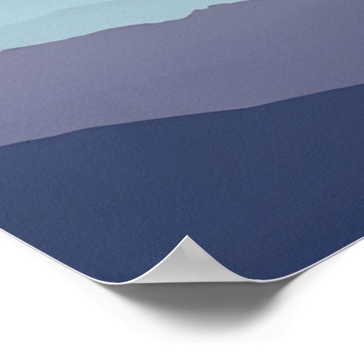 Minimal Misty Mountain Wall Art Print Poster (Ecke)